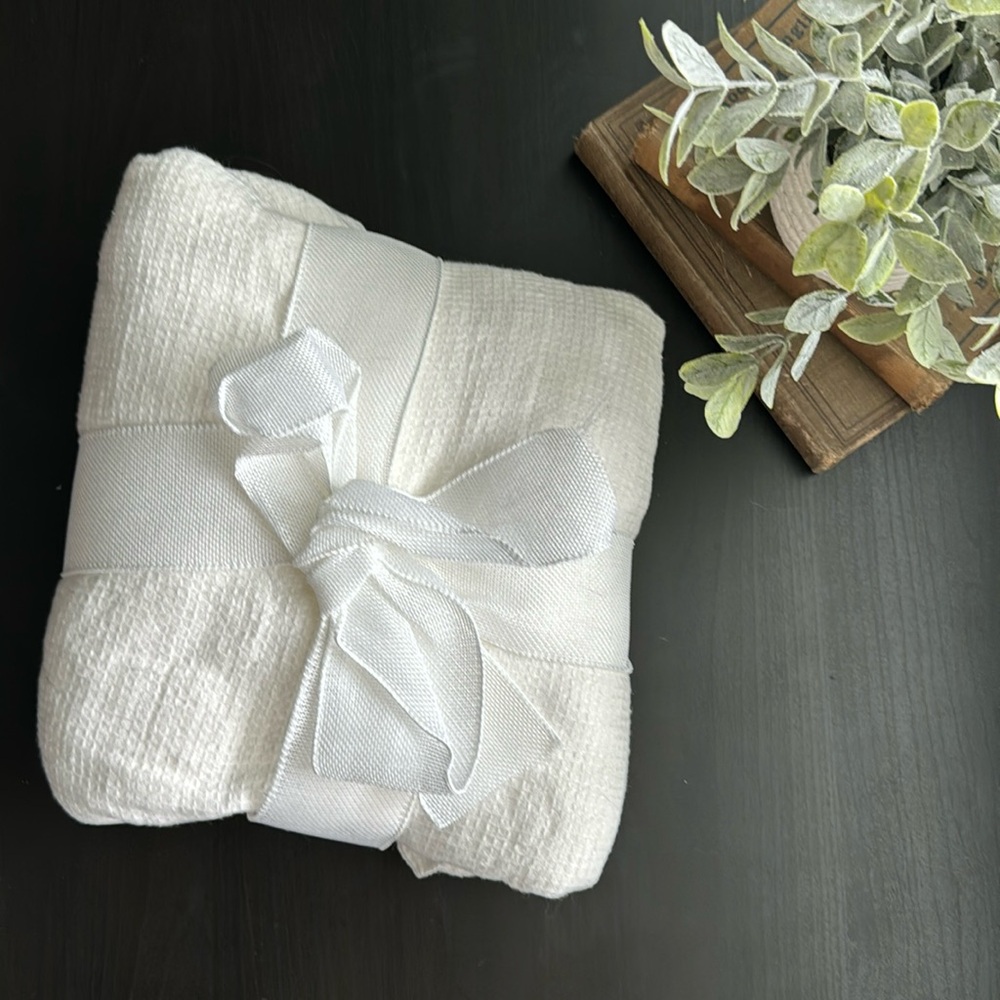 Pottery Barn Belgian Flax Linen Waffle Organic Shower Curtain